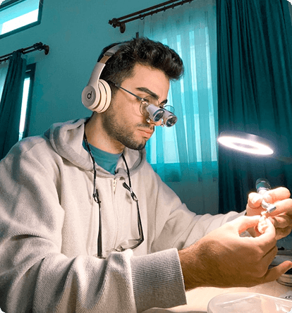 Dental professional with patient